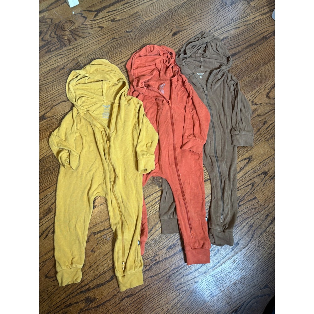 Kyte Baby Bamboo Hooded Romper Bundle 18-24M 3 Piece Neutral Set